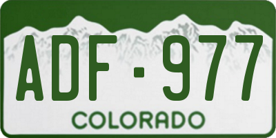 CO license plate ADF977