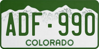 CO license plate ADF990