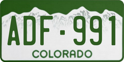 CO license plate ADF991