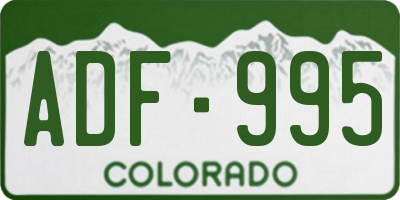 CO license plate ADF995