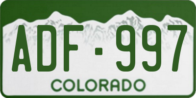 CO license plate ADF997