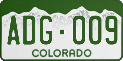 CO license plate ADG009