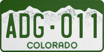 CO license plate ADG011