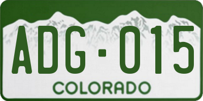 CO license plate ADG015