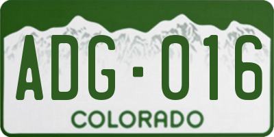 CO license plate ADG016