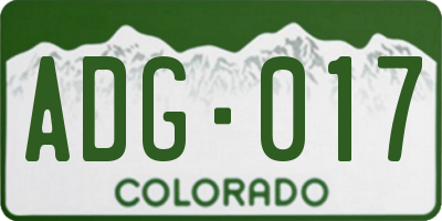 CO license plate ADG017