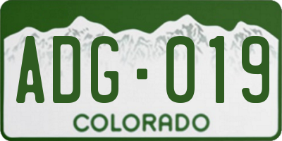CO license plate ADG019