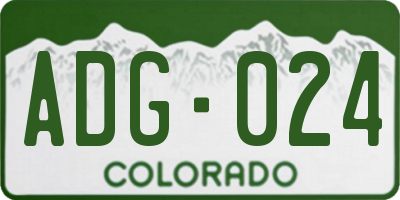 CO license plate ADG024