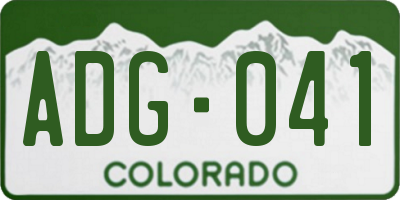 CO license plate ADG041