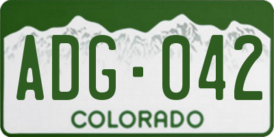 CO license plate ADG042