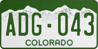 CO license plate ADG043