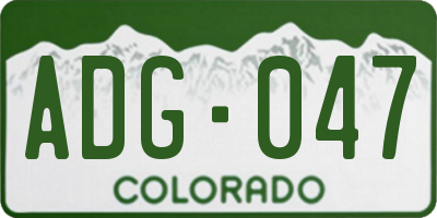CO license plate ADG047
