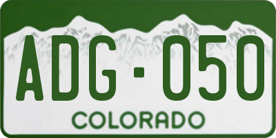 CO license plate ADG050
