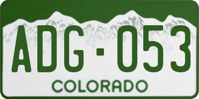 CO license plate ADG053