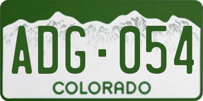 CO license plate ADG054