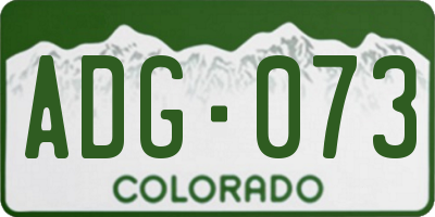 CO license plate ADG073
