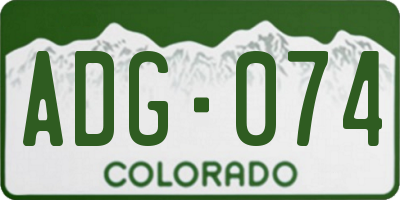 CO license plate ADG074