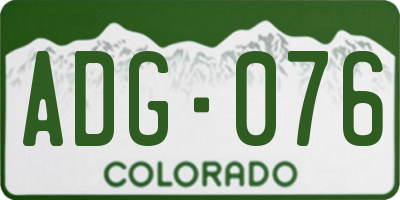 CO license plate ADG076