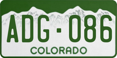 CO license plate ADG086