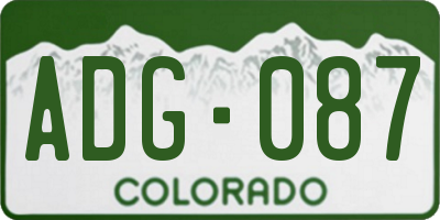 CO license plate ADG087