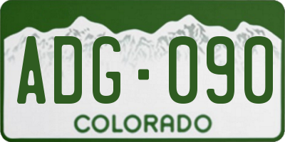 CO license plate ADG090