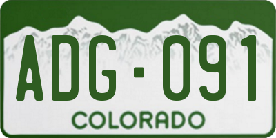 CO license plate ADG091