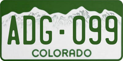 CO license plate ADG099