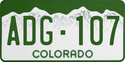 CO license plate ADG107