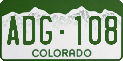 CO license plate ADG108