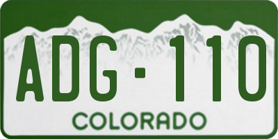 CO license plate ADG110