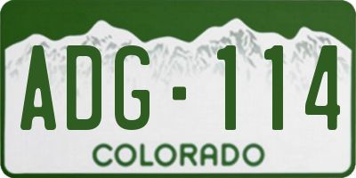 CO license plate ADG114