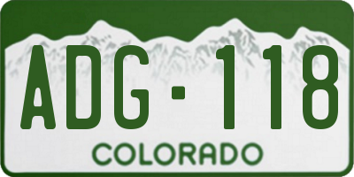 CO license plate ADG118