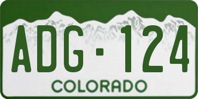 CO license plate ADG124