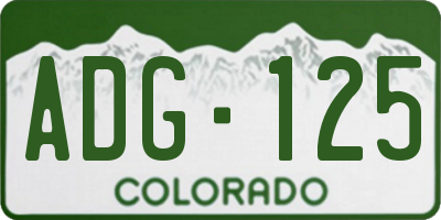 CO license plate ADG125
