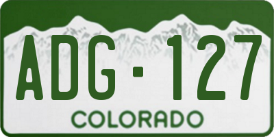 CO license plate ADG127