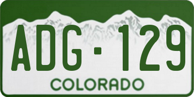 CO license plate ADG129