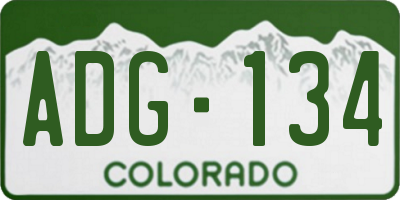 CO license plate ADG134