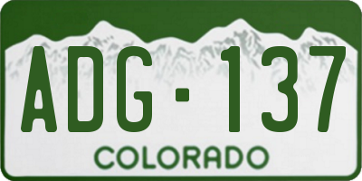 CO license plate ADG137