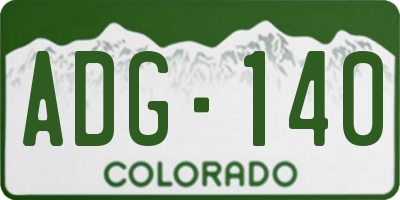 CO license plate ADG140