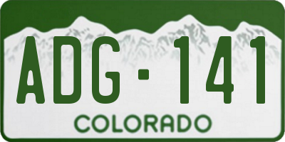 CO license plate ADG141