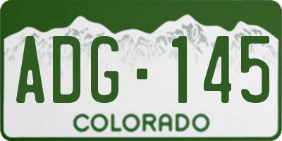 CO license plate ADG145