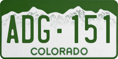 CO license plate ADG151