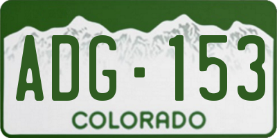 CO license plate ADG153
