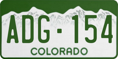 CO license plate ADG154