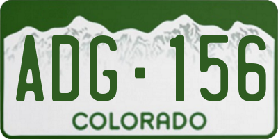 CO license plate ADG156
