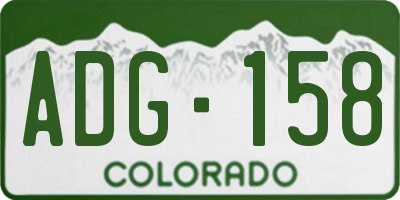 CO license plate ADG158