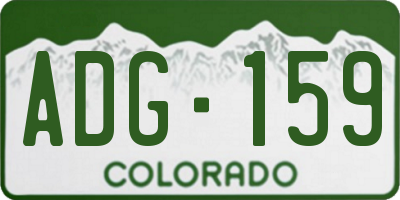 CO license plate ADG159