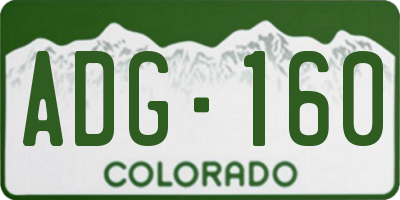 CO license plate ADG160