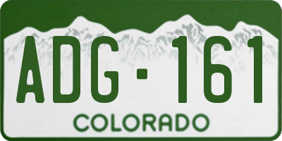 CO license plate ADG161