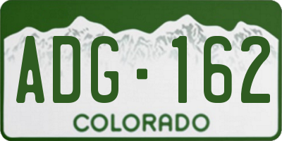 CO license plate ADG162